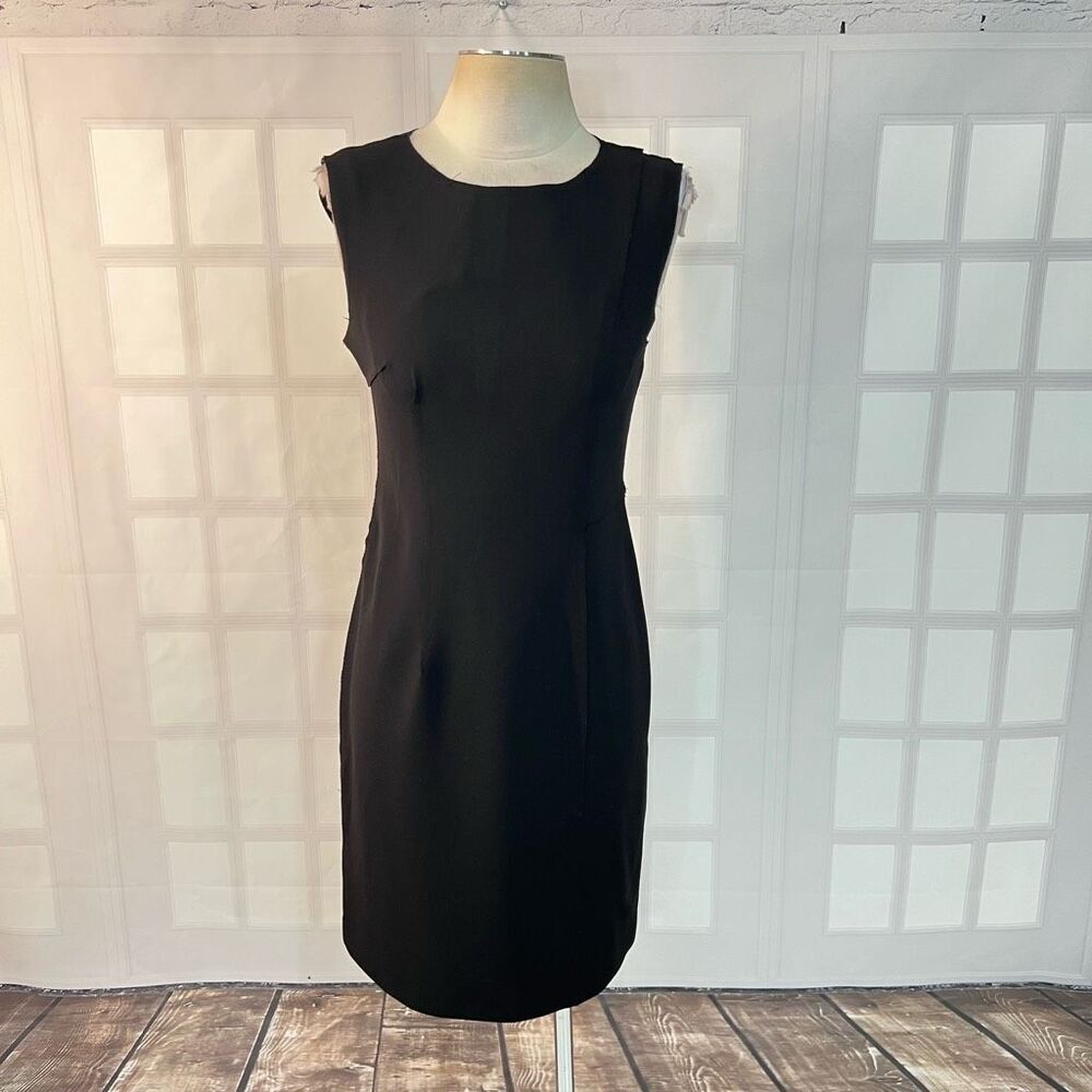 Betsey Johnson black rough seamed business professional sheath dress size 4